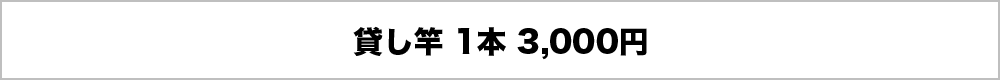 貸し竿1本3,000円